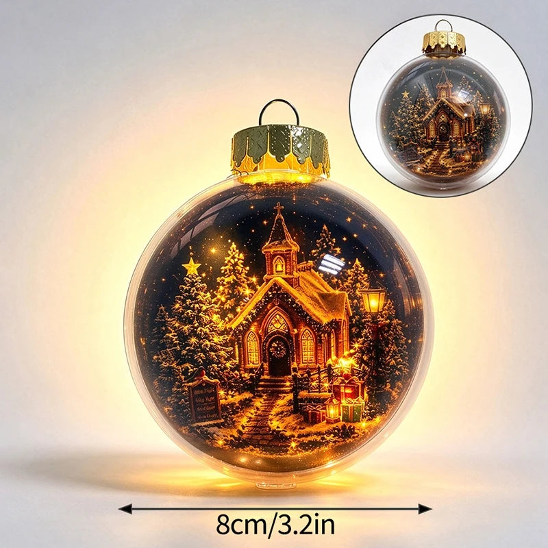Glowing Christmas Snow Globe Christmas Decorations 2026 Xmas Tree Santa Christmas Bell Christmas Accessories Navidad Gifts