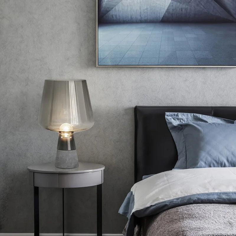  Table Lamp Modern Cement Table lights For Bedroom Living Room Bedside Decors Industrial Glass Desk Lamp