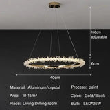 Modern Luxury Crystal LED Chandelier - Minimalist Pendant Light for Living Room