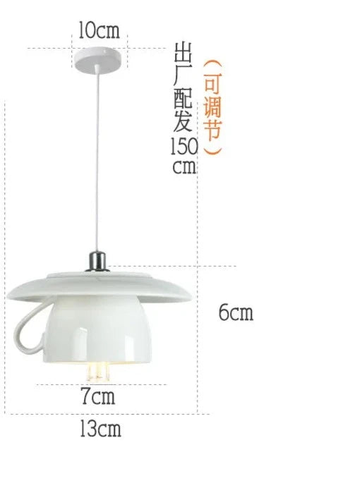 Modern Tea Cup Teapot Hanging Lamp Ceramic Led Pendant Lights Dining Room Kitchen Home Decors Luminaire Lighting Fixtures