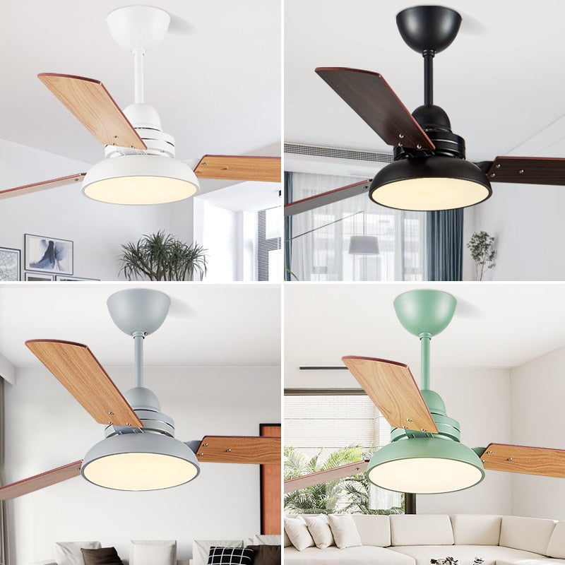 Ceiling Fans With light 42 48 inch Fans With Light Wood Blades Reversible Low Floor DC Motor Fans Lamp Living Room Bedroom Shop