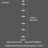 Led Staircase Pendant Lamp Modern Circular Lotus Leaf Living Room Chandelier Designer Villa Style Large Penthouse Chandelier