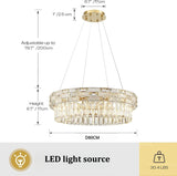 Modern Gold Crystal Chandeliers for Dining Room Living Room Vila Luxury Large Chandelier Pendant Light Fixture Kitchen Island