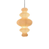 Japanese Rice Paper Pendant Light with E27 Bulb - Modern Sculptural Ceiling Suspension Chandelier & Floor Lamp Fixture for Living Room Art Decor