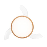 36 Inch Intergrate LED Ceiling Fan remote with Lighting with Round Solid Wood Shade Frame fan