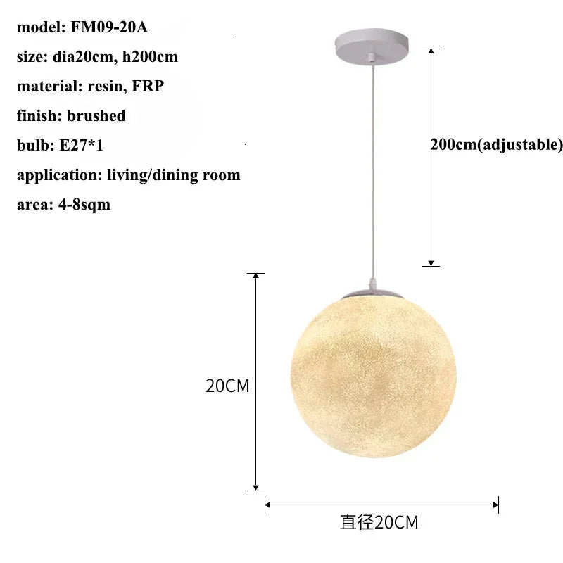 Nordic Moon Led Pendant Lights Lighting Living Dining Room Decor Chandeliers Restaurant Cafe Bar Hanging Lamp Bedroom Luminaire