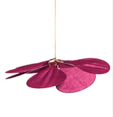 Minimalist LED Flower Fabric Pendant Light - Floral Textile Ceiling Chandelier Lamp Fixture for Living Room, Master Bedroom & Dining Table