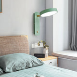 Nordic Macaron Wall Sconce Rotatable With Switch TV Background Wall Lights Modern Bedroom Bedside Aisle Home Reading Wall Lamps