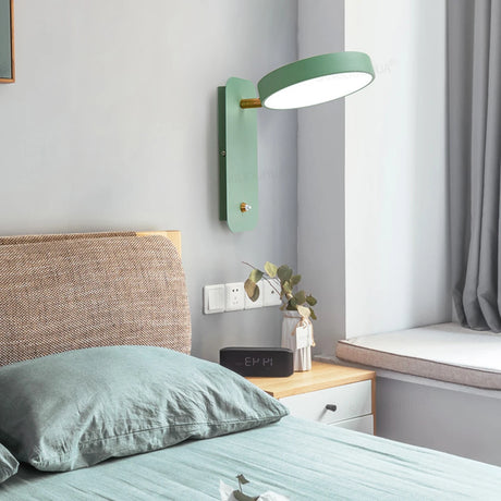 Nordic Macaron Wall Sconce Rotatable With Switch TV Background Wall Lights Modern Bedroom Bedside Aisle Home Reading Wall Lamps