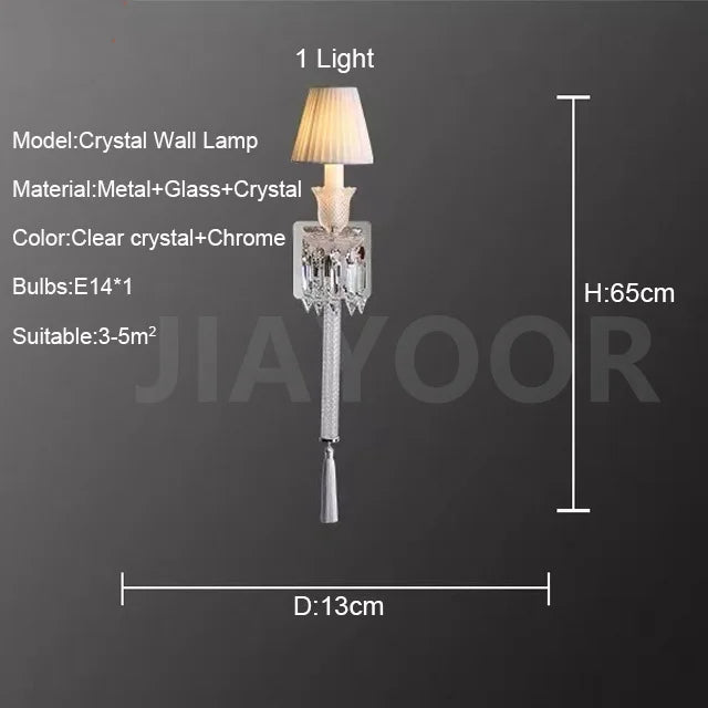 Luxury European Crystal LED Wall Lamp - Retro Decorative Sconce Light Fixture for Villa Living Room, Bedroom Bedside & Dining Room