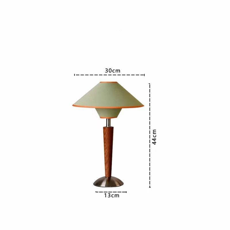 2025 New Design Table Lamp Desk Light E27 Bulb with Wood Bracket Fabric Lampshade