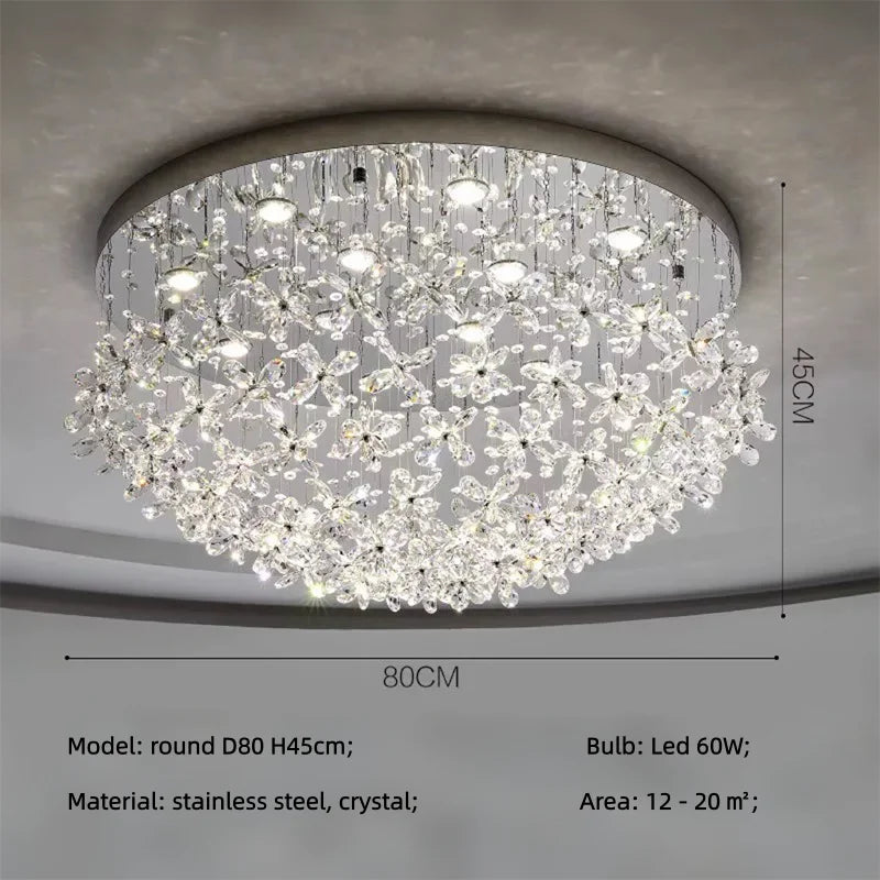 French Dining Room Crystal Led Pendant Lights Modern Luxury Bar Hanging Lamp Home Decor Led Suspend Light Led Luminarias