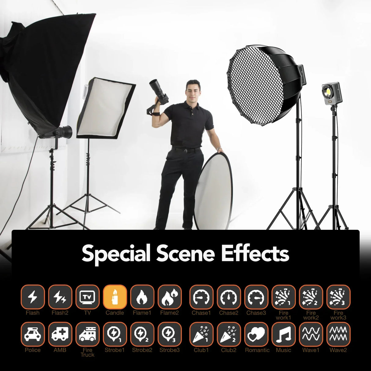 330W LED Video Light - 2700K-6500K Bi-Color Spotlight with Bowens Mount