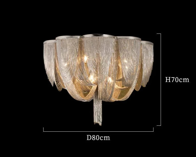 Nordic Design Italian Chain Chandelier Luxury Chandelier Tassel Lighting Home Deco Living Room Dining Room Restaurant Decoration