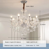 French Lustre Crystal E14 Chandelier Living Room Decor White Glass Pendant Lights Led Ceiling Chandelier For Bedroom Led Lampara