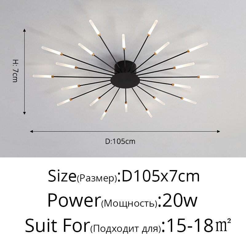 2023 Modern Led Ceiling Chandelier Lamp for Living Dining Room Nordic Creative Bedroom Hall Hanging Ceiling Light Fireworks Lamp