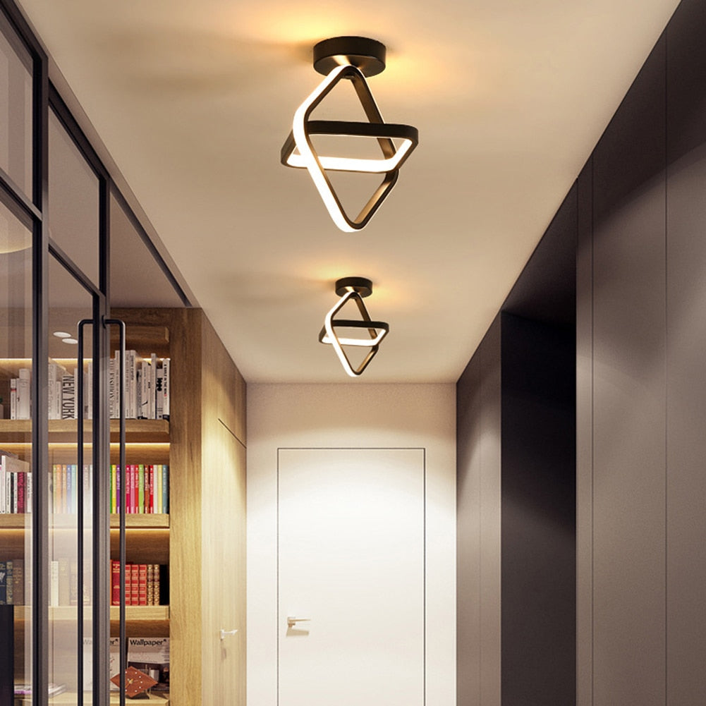 Small Modern LED Ceiling Light 2 Rings Creative Design Ceiling Lamp Indoor Lighting Fixtures Hallway Balcony Aisle Office Lustre
