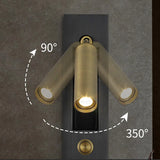 Creative Rotatable Aluminum Wall Lamp LED Embedded Sconce Hotel Cafe Bar Bedside Copper Nickle Chrome Metal Reading Lighting