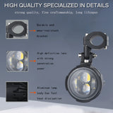 100W Motorcycle LED Fog Lights - Dual Color Auxiliary Driving Spotlights
