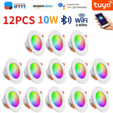 LED Downlight  Smart Life Dimming Spot Bluetooth Lamp 10W RGB+CW+WW Change Warm Smart Lamp Work with Alexa Google Home
