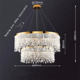 2025 Modern Circular Luxury Crystal Pendant Light Classical Round Chandelier Lighting For Dining Room Living Room Hotel
