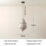 Wabi Sabi Fabric Pendant Light Japanese White Cloth Chandelier Nordic Restaurant Dining Room Home Decor Lantern Hanging Light