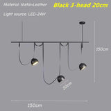 Nordic Art Leather Metal LED Chandelier Living Dining Room Bedroom Bar Island Luminaire Personalized Home Decor Lighting Fixture