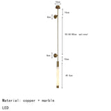 Simple Natural White Marble Wall Light Copper Creative Sconce Hotel Hall Room Parlor Bathroom Lamp