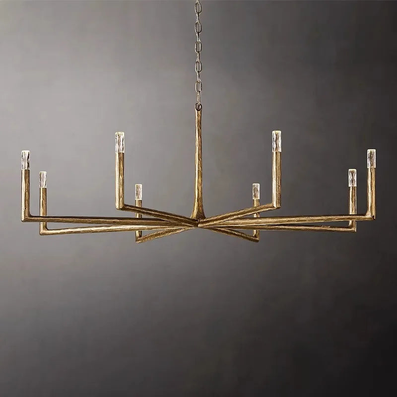 Retro American Old Tree Of 18th Century Copper Crystal LED Chandelier Lustre Suspension Luminaire Lampen For Living Room