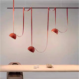 Italy Design Leather LED Pendant Lights Black Orange Lustre Villa Lobby Islands Hanging Lamps Home Decor Factory Outlet Lighting