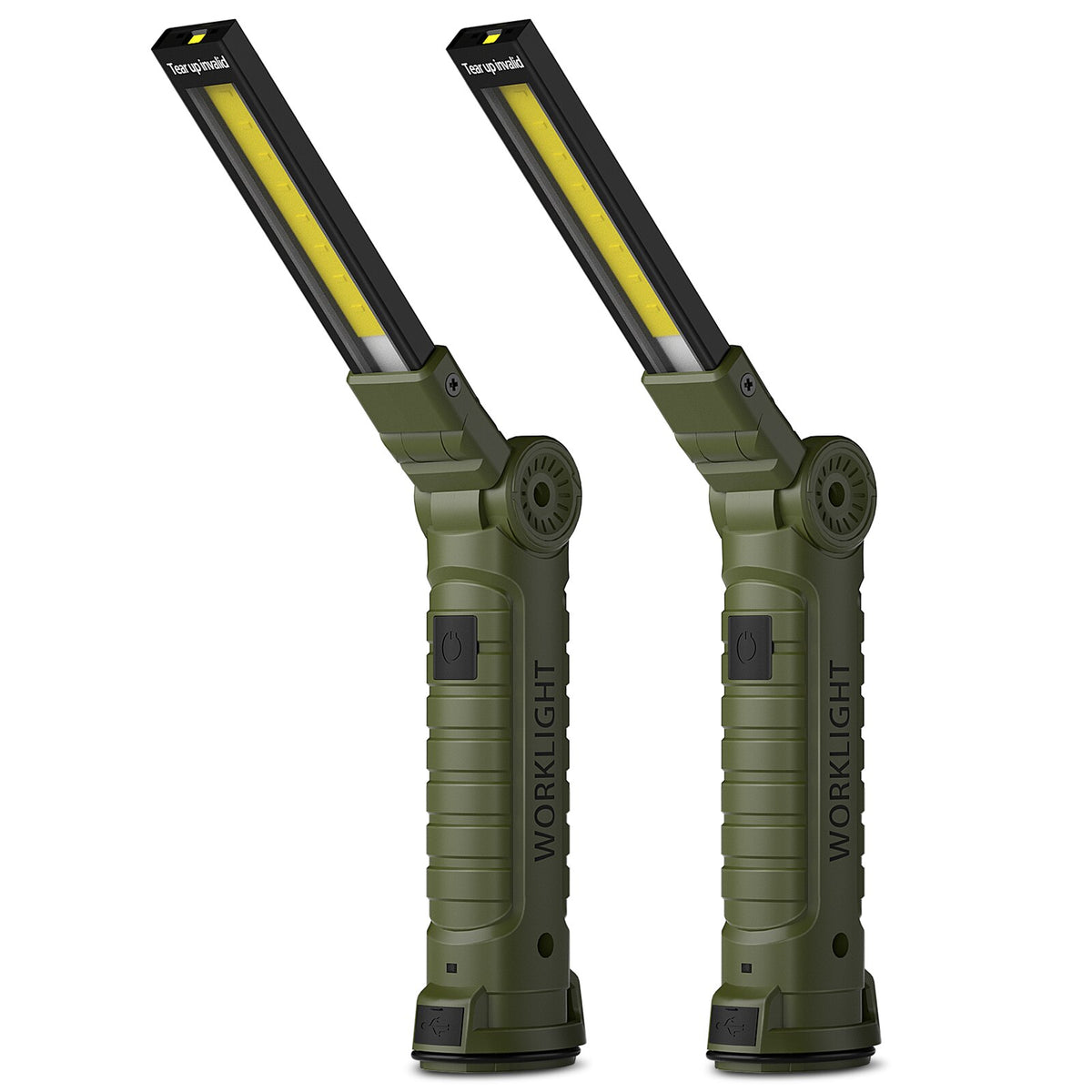 2PCS COB Working Light Outdoor Camping Flashlight Waterproof Torch Built-in Battery LED Lantern Linternas with Magnet Hook Lamp