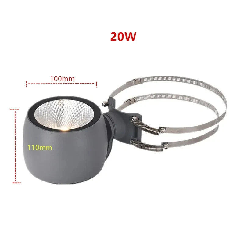 IP68 COB Tree 10W 20W 30W  Light Garden Landscape Holding Column Light Free Adjustable Floodlight Gazebo Patio Lights