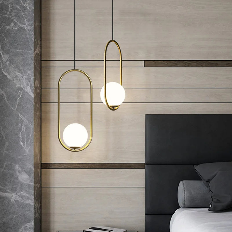 Modern Nordic Glass Ball Pendant Light - Minimalist Hanging Ceiling Fixture for Living Room, Dining Room & Bedroom Decor