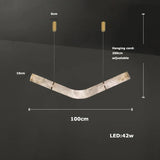 2026 Luxury Marble Linear Chandelier - Minimalist LED Dining Room Pendant Light
