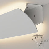 0.5/1M Ceiling Led Aluminum Profile Surface Mount Wall Top Corner Decor Double Eyelid Gypsum Lamp Suspended Glowing Linear Light