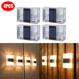 Outdoor IP65 Waterproof Solar Powerd Transparent LED ABS Wall Light Home Courtyard Garden Corridor Decorative Lights