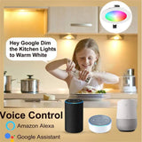 10W 6W Ewe link APP Zig bee Smart LED Downlights RGBCW Ultra-thin Down Lamp Cylinder Light Smart Home Via Alexa Google Home