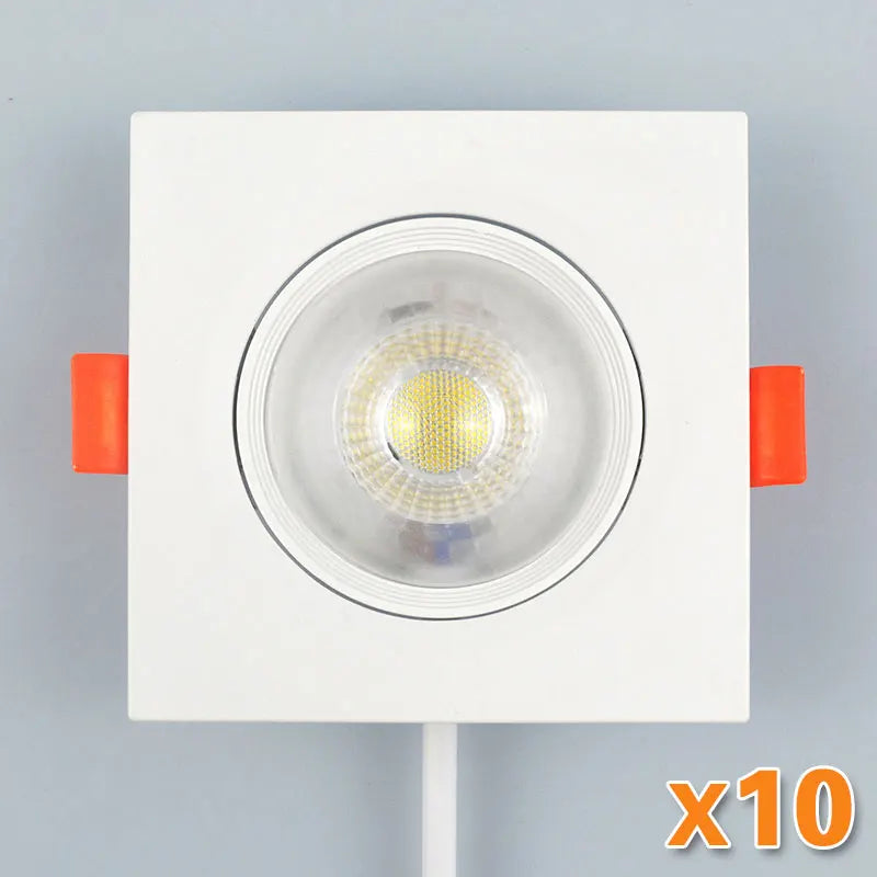 10Pcs LED Downlights 7W 9W Spot Lights 5W 12W 3W AC220V 110V COB Chip Recessed Ceiling Lamps For Home Illumination
