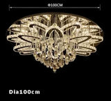 Modern living room infinitely adjustable smart crystal lamp circular LED lamp bedroom and dining room ceiling lamp
