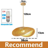 Handmade Vintage Pendant Lamp Bamboo Restaurant Café Chandeliers Wood Base E27 Bulb Lighting Hotel Bedroom Interior Classical