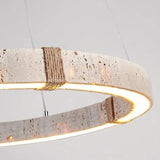 Trendy Home Decoration Round Linear Natural Stone Chandelier Lighting Lustre Para Sala Estar Hanging Lamps For Dinning Room