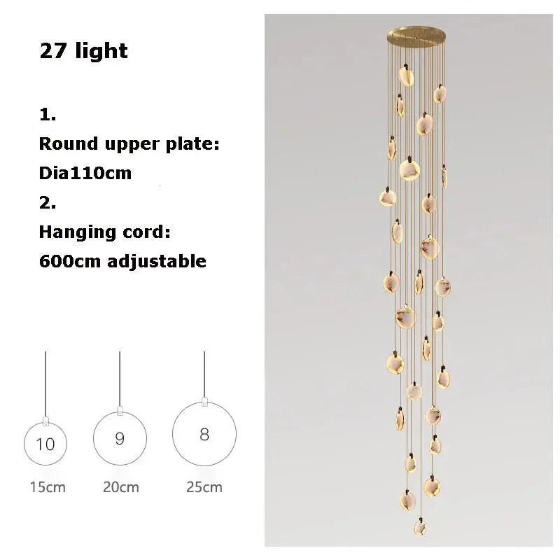 Nordic LED Marble Ceiling Chandelier Ceiling Lamps Pendant Lights for Attic Lobby Lighting Living Room Staircase  Home Decor
