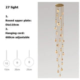 Nordic LED Marble Ceiling Chandelier Ceiling Lamps Pendant Lights for Attic Lobby Lighting Living Room Staircase  Home Decor