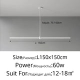 Modern Simplicity Long Linear LED Pendant Lights Strip Hanging Indoor Lamps for Office Table Kitchen  Home Decoration Chandelier