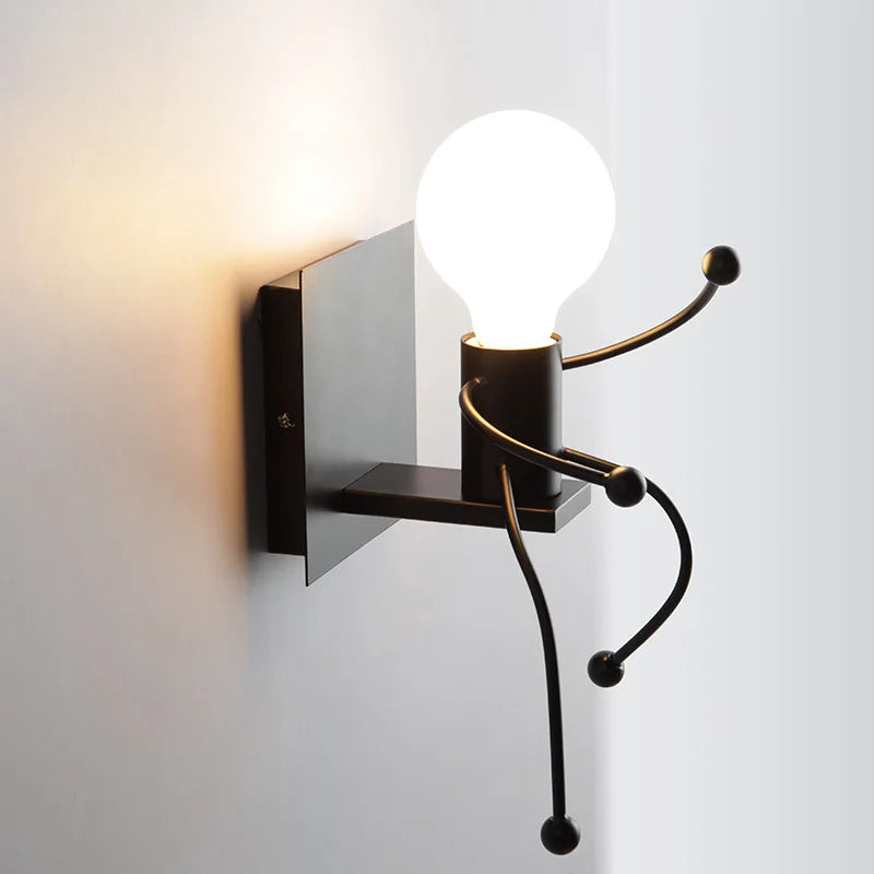 LED Wall Lights 110V-220V E27 Base Nordic Style For Home Bedroom Bedside Living Room Minimalist Sconce Light Art Decors Lamps