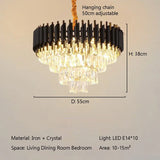 Modern Luxury Crystal LED Chandelier E14 Ceiling Pendant Light for Villa Hotel Lobby Living Dining Bedroom Indoor Decor Lighting