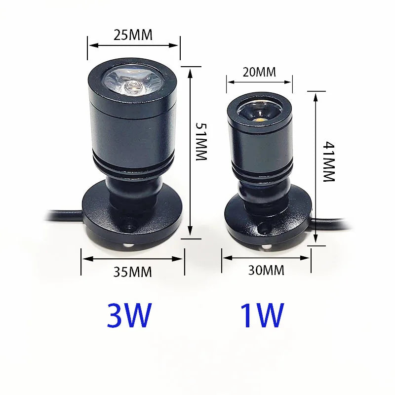 Smart Bluetooth App Control RGB LED Spotlight (USB 5V, 1W/3W) - Mini Ceiling Accent Downlight in Black, White & Silver