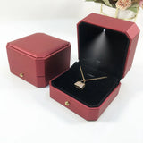 PU Leather LED Light Jewelry Box - Luxury Empty Case for Ring, Necklace & Earrings