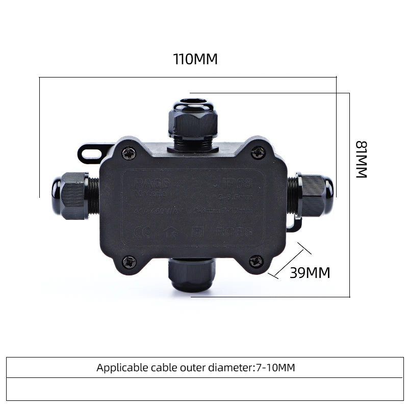 IP68 Waterproof Submersible Junction Box - Weatherproof Outdoor Cable Connector & Electrical Box for Underwater & Garden Use