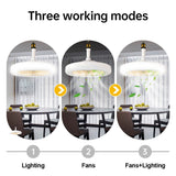 E27 LED Ceiling Fan Light 3-speed Cooling Fan Remote Fan Light 30W Dimmable Ceiling Fan Light Electric Fan Ventilator Light
